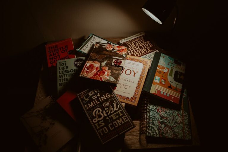 A collection of life wisdom and self-help books representing lessons learned for a better life.
