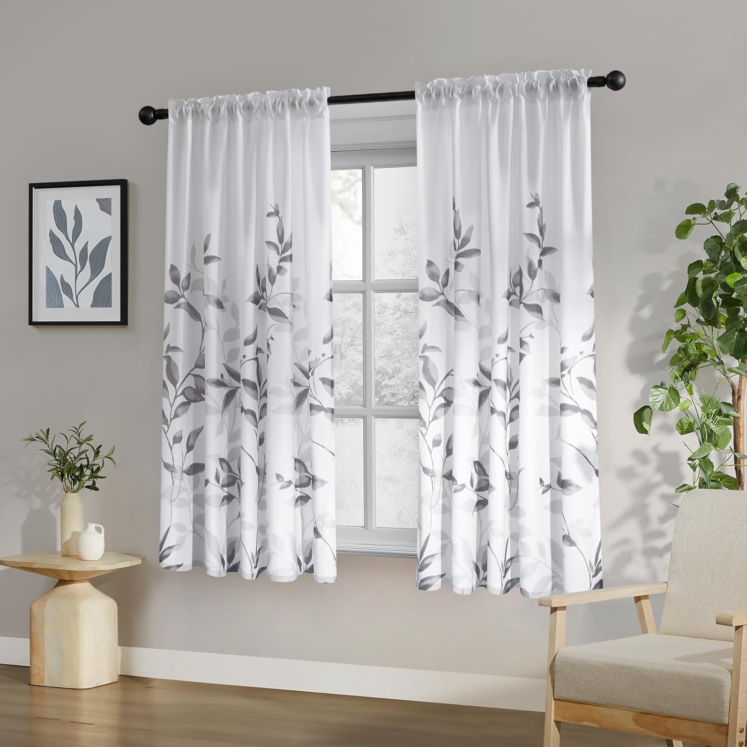 HOMEIDEAS non-see-through privacy sheer curtains