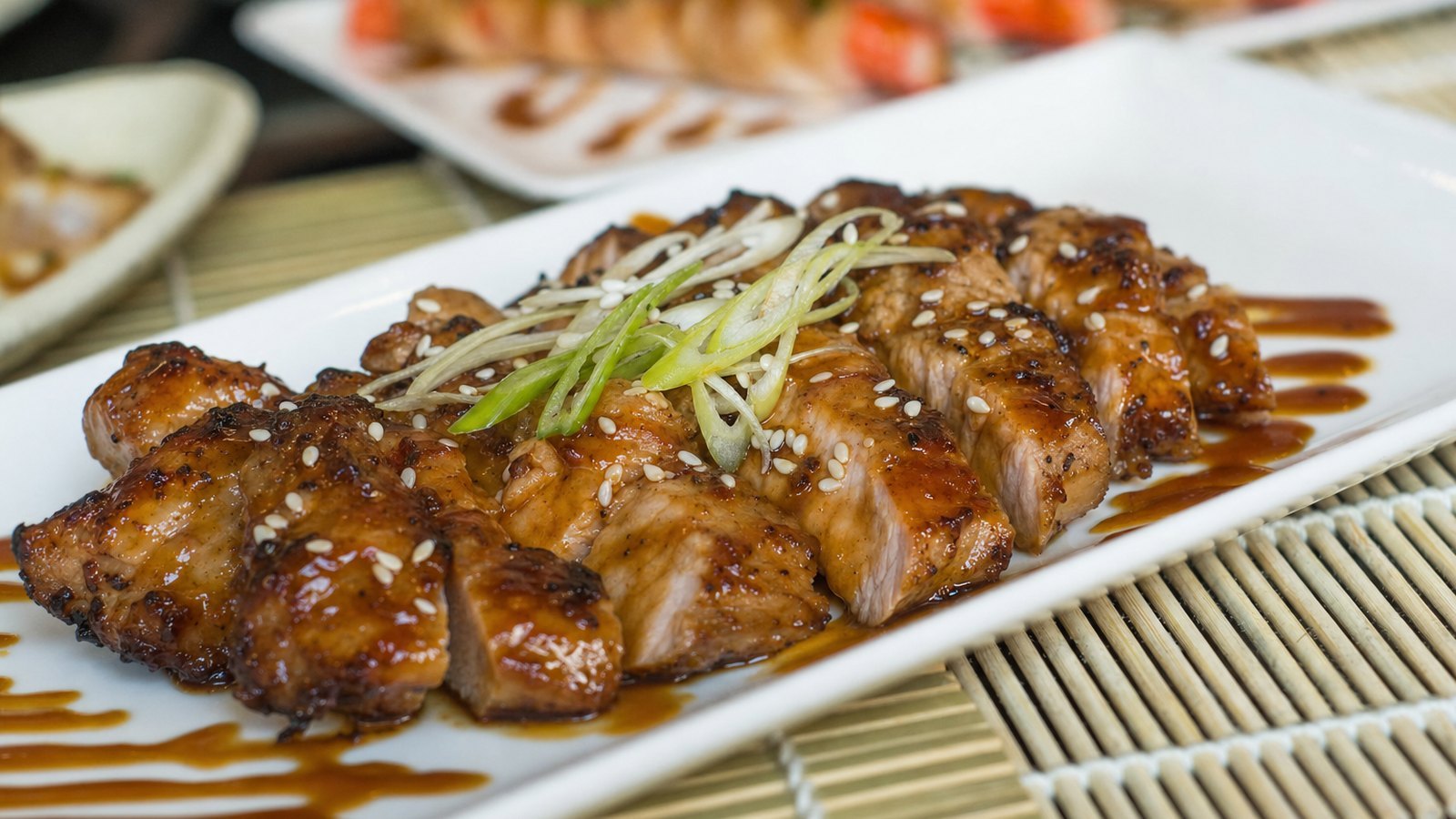 Honey Garlic Pork Tenderloin, plated and ready to serve