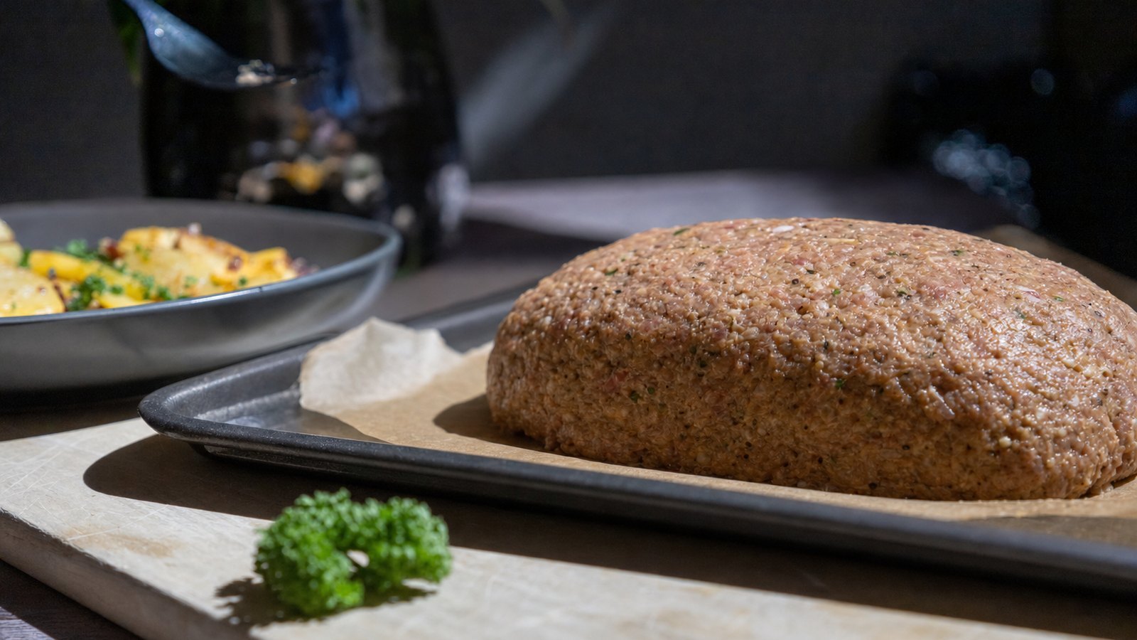 Classic Meatloaf with Brown Sugar Glaze: Turn the mixture onto the lined pan and shape into a loaf about 9 inches long, 5 inches wide and 2 1/2 inches 