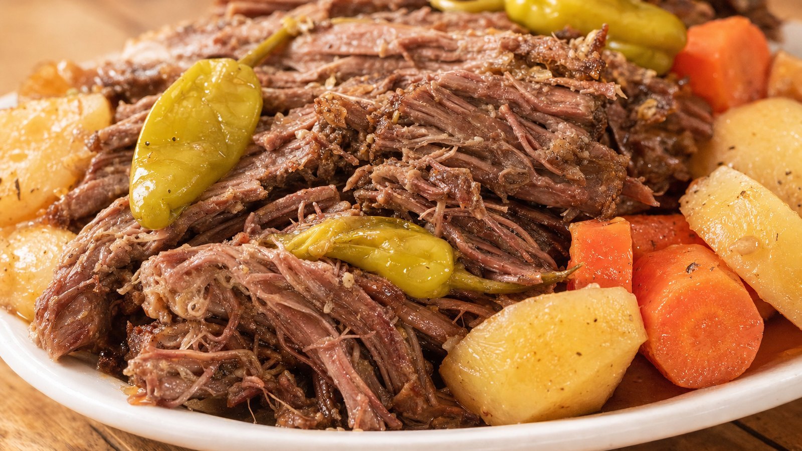Mississippi Pot Roast, plated and ready to serve