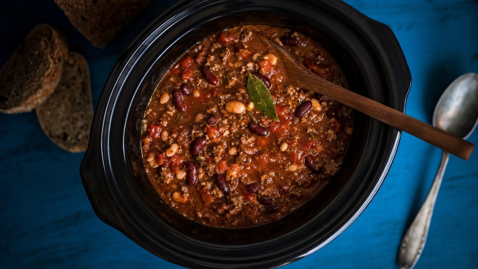 Slow Cooker Beef Chili: Transfer the mixture to a 6 quart slow cooker. Add the crushed tomatoes, diced tomatoes with juice, kidney bea