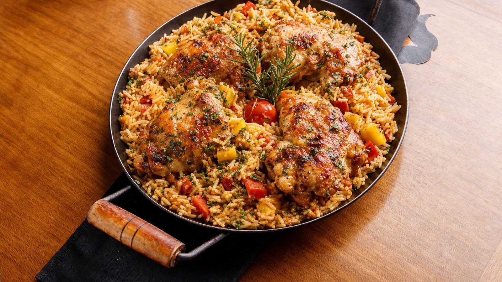 Slow Cooker Chicken and Rice, plated and ready to serve