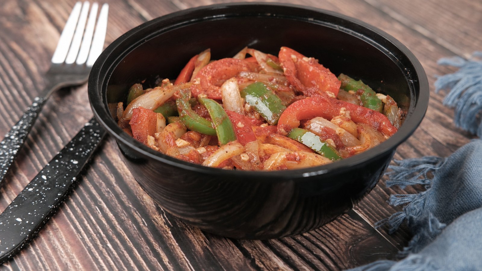 Slow Cooker Chicken Cacciatore: Pour off all but 1 tbsp of fat from the skillet. Add the onion and bell peppers and cook 4 minutes, stirring.