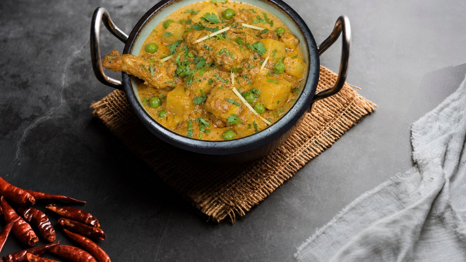 Slow Cooker Chicken Curry, plated and ready to serve