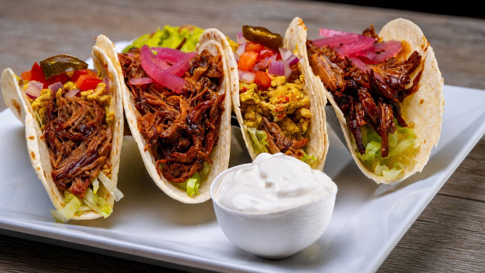 Slow Cooker Pork Carnitas, plated and ready to serve