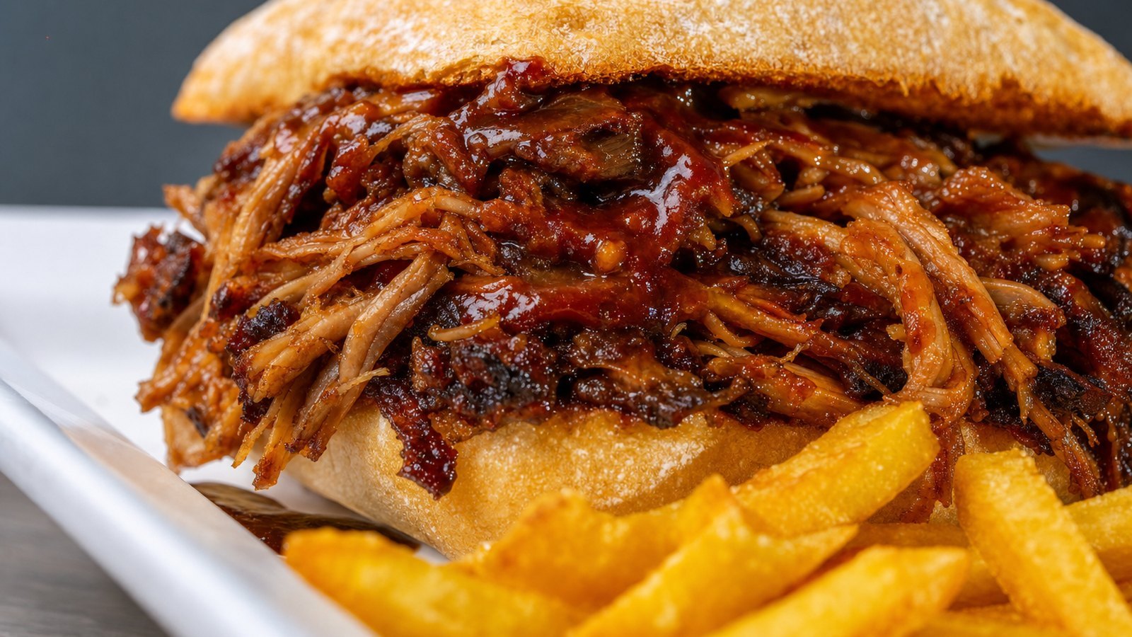 Slow Cooker Pulled Pork, plated and ready to serve
