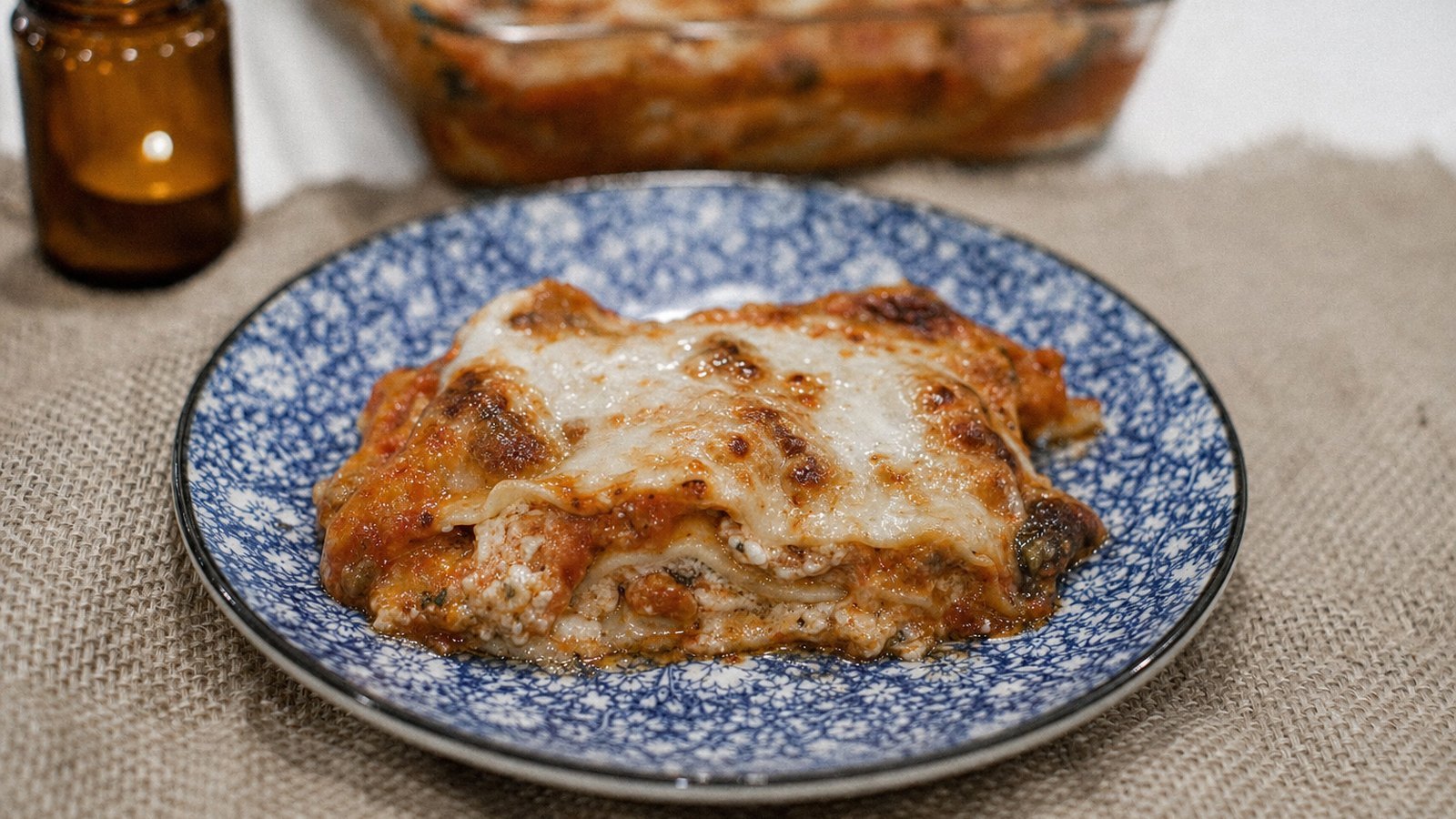 Slow Cooker Ravioli Lasagna, plated and ready to serve