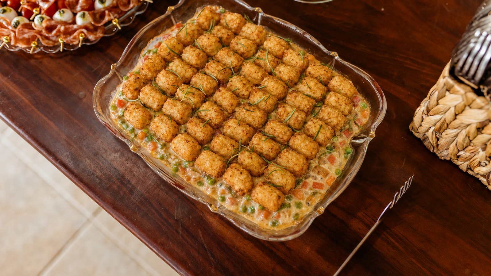 Tater Tot Casserole: Bake uncovered for 35 to 40 minutes until the tots are golden and the filling bubbles at the edges. For extra 
